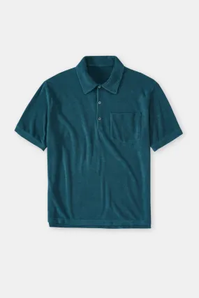 Closed Midnight Lake Blue Terry Polo Shirt