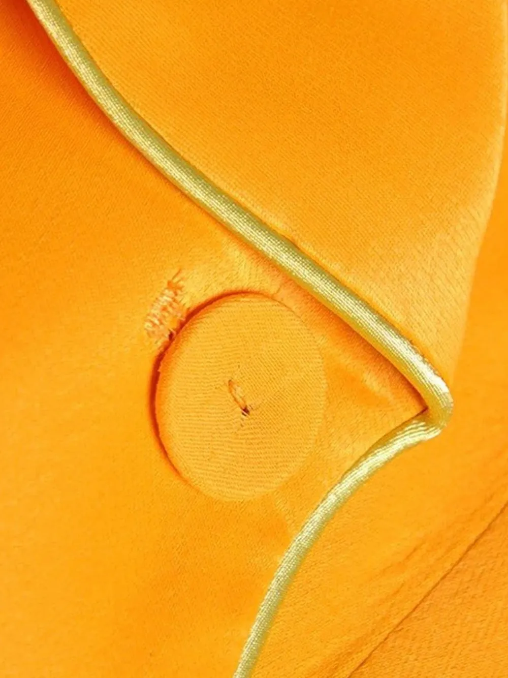 DALIDA Double-breasted Satin Blazer   Pants Matching Set in Gold
