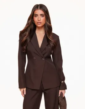 Donkerbruine Classic Getailleerde - Blazer