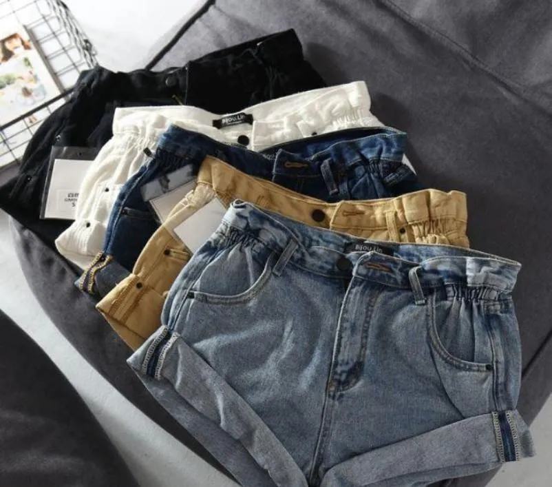 Elastic High Waist Denim Jean Basic Shorts