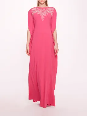 Embroidered Crepe Kaftan