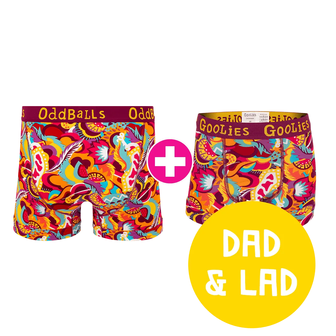 Festival Dad & Lad Bundle - Mens Boxer Shorts & Kids Boxer Shorts Bundle