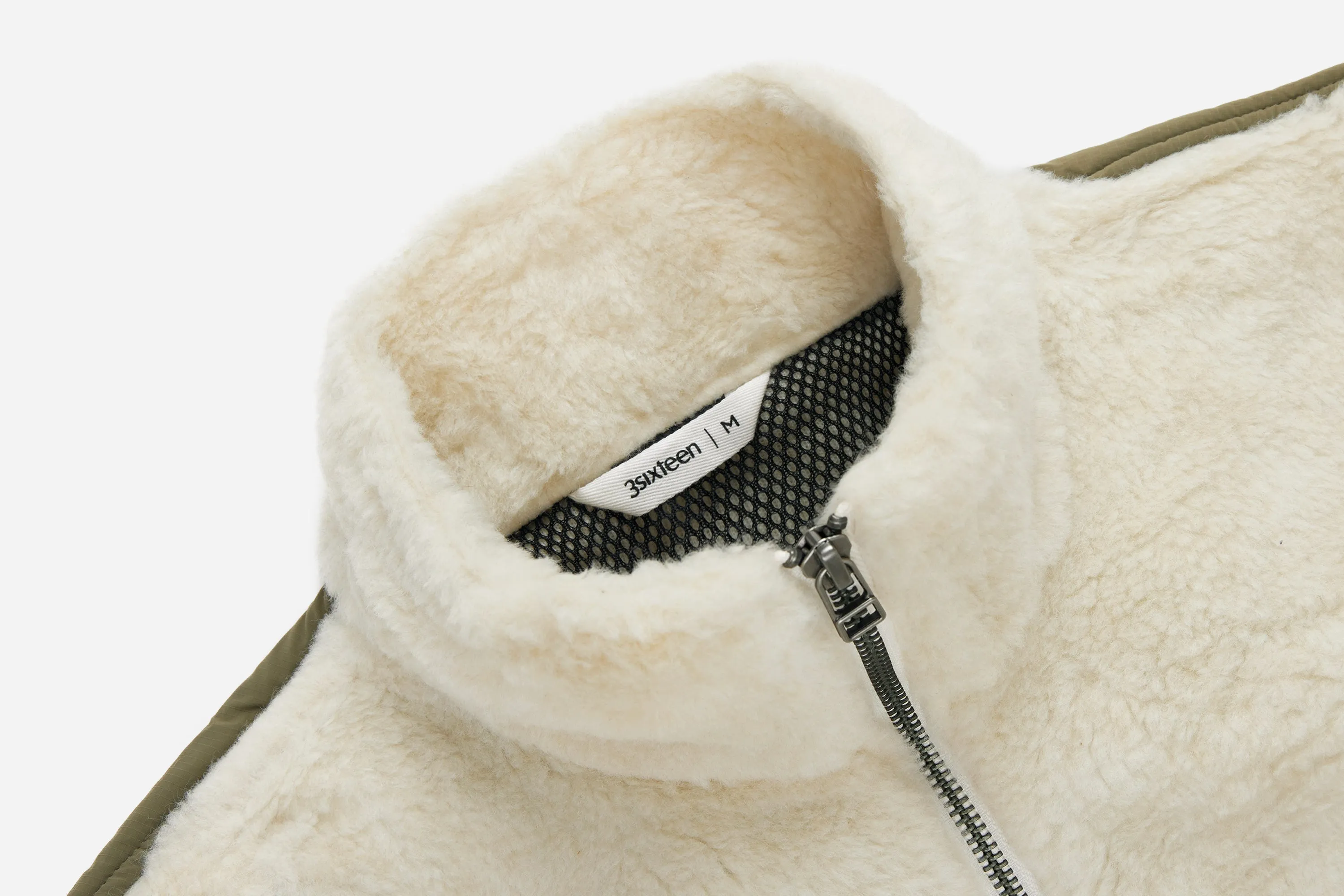 Fleece Jacket ~ Ecru Wool Blend Fleece