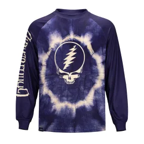 Grateful Dead | UPF 50 Swim Shirt Long Sleeve | Grateful Dead  Logo in Navy Tie-Dye