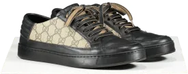 Gucci Black Beige/black Gg Supreme Canvas And Leather Sneakers UK 7 EU 41 👞
