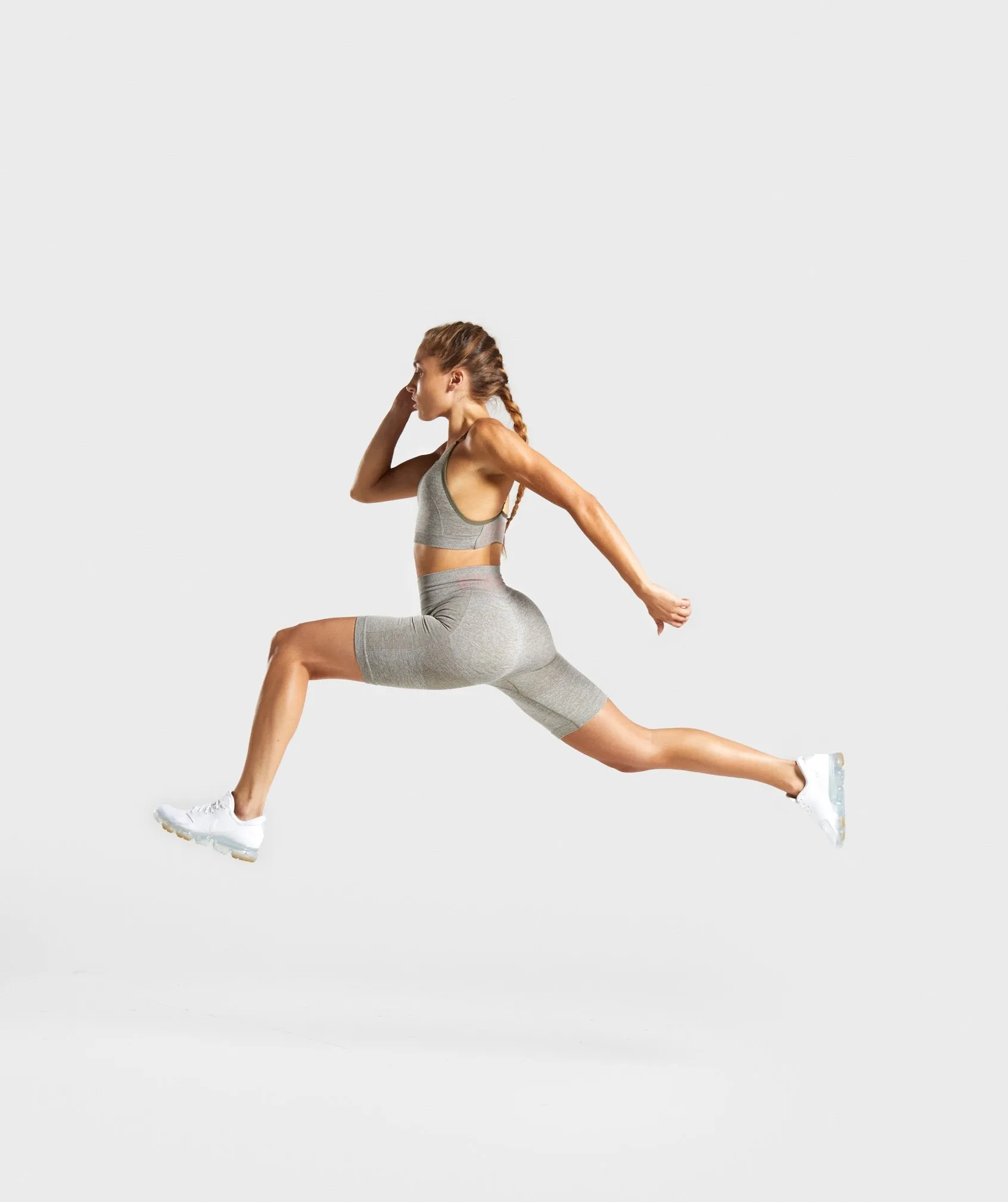 Gymshark Flex Cycling Shorts - Khaki Marl/Taupe