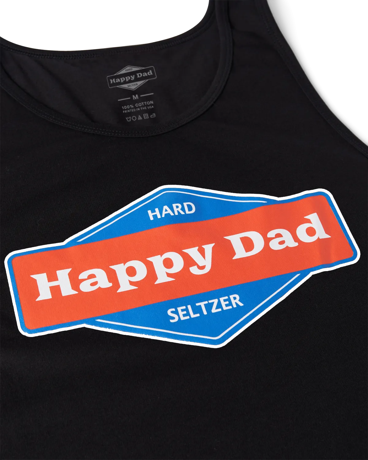 Happy Dad Front Logo Tank Top (Black)