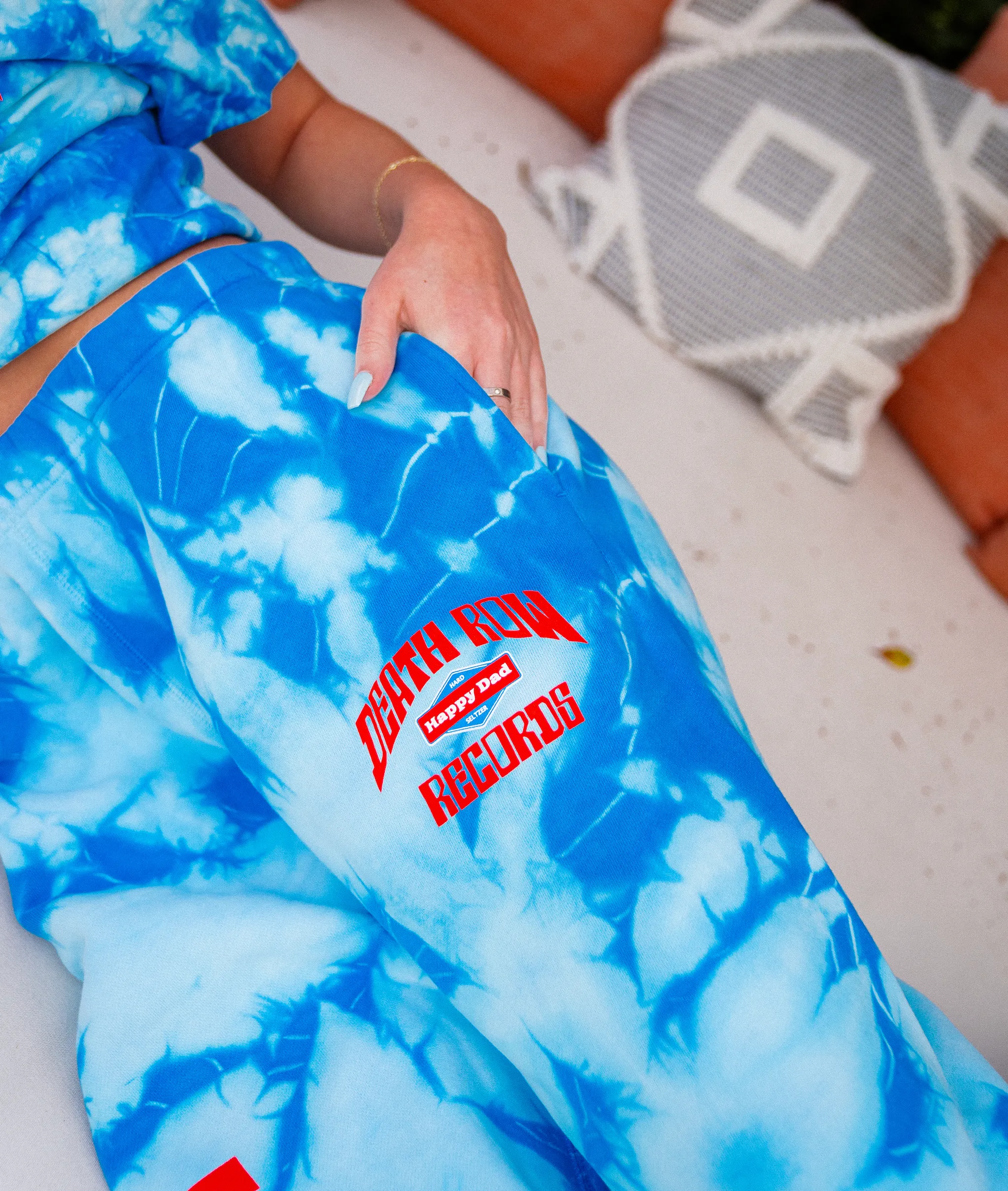 Happy Dad x Death Row Tie Dye Sweatpants (Blue)