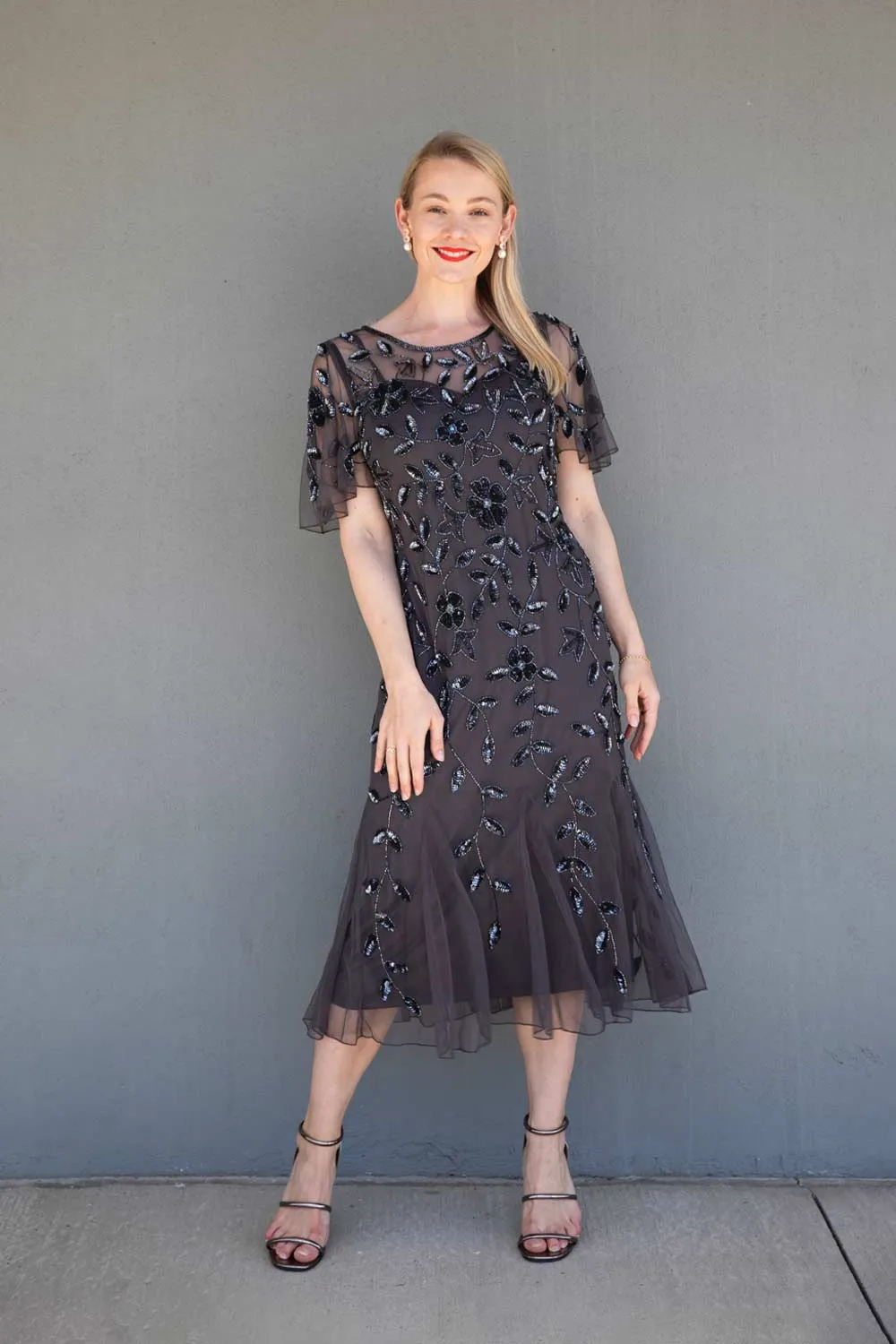 Jesse Harper - JH0499 Beaded Floral Dress