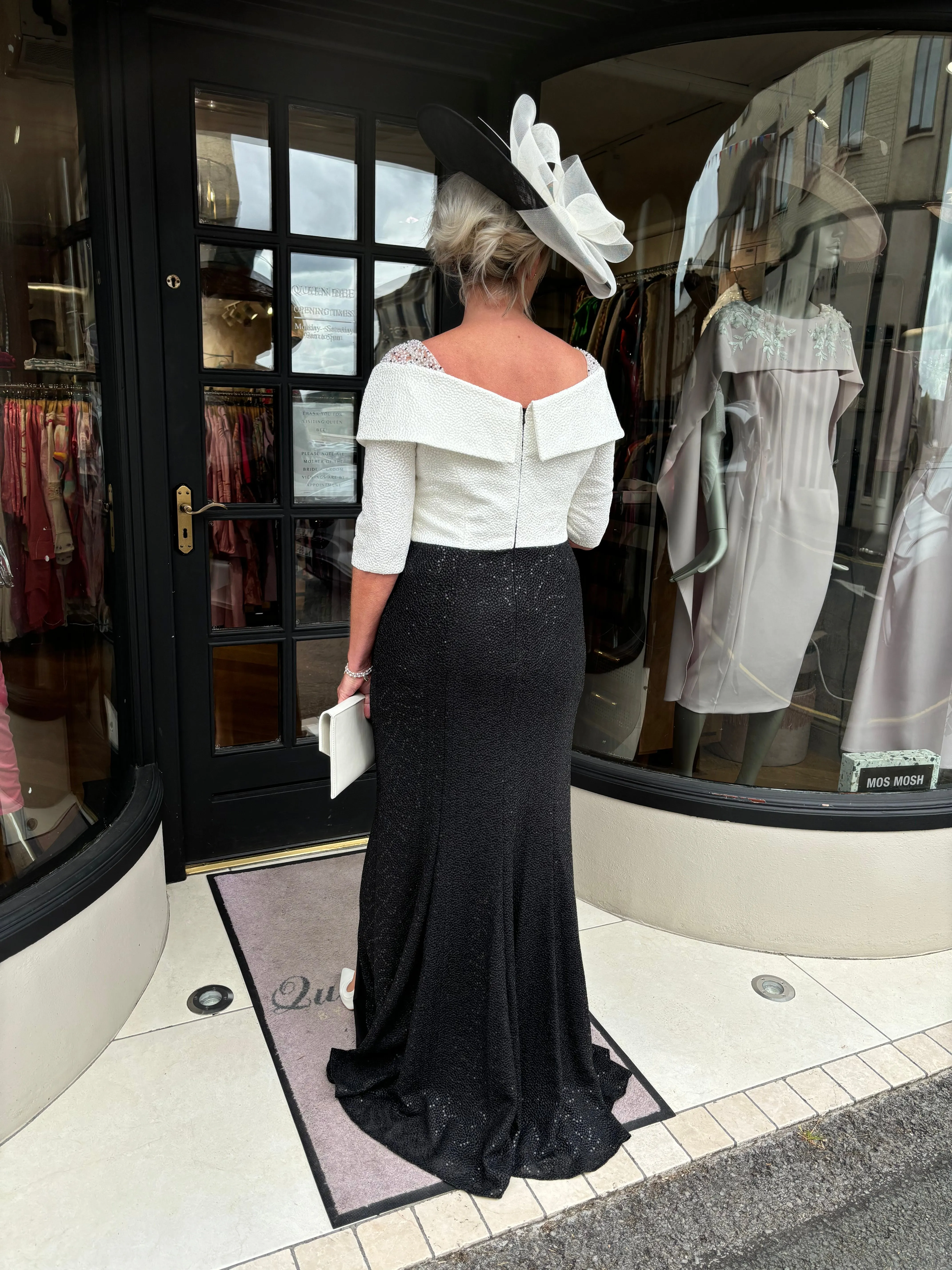 Elegant Black and Ivory John Charles 29155BP Dress for Special Occasions