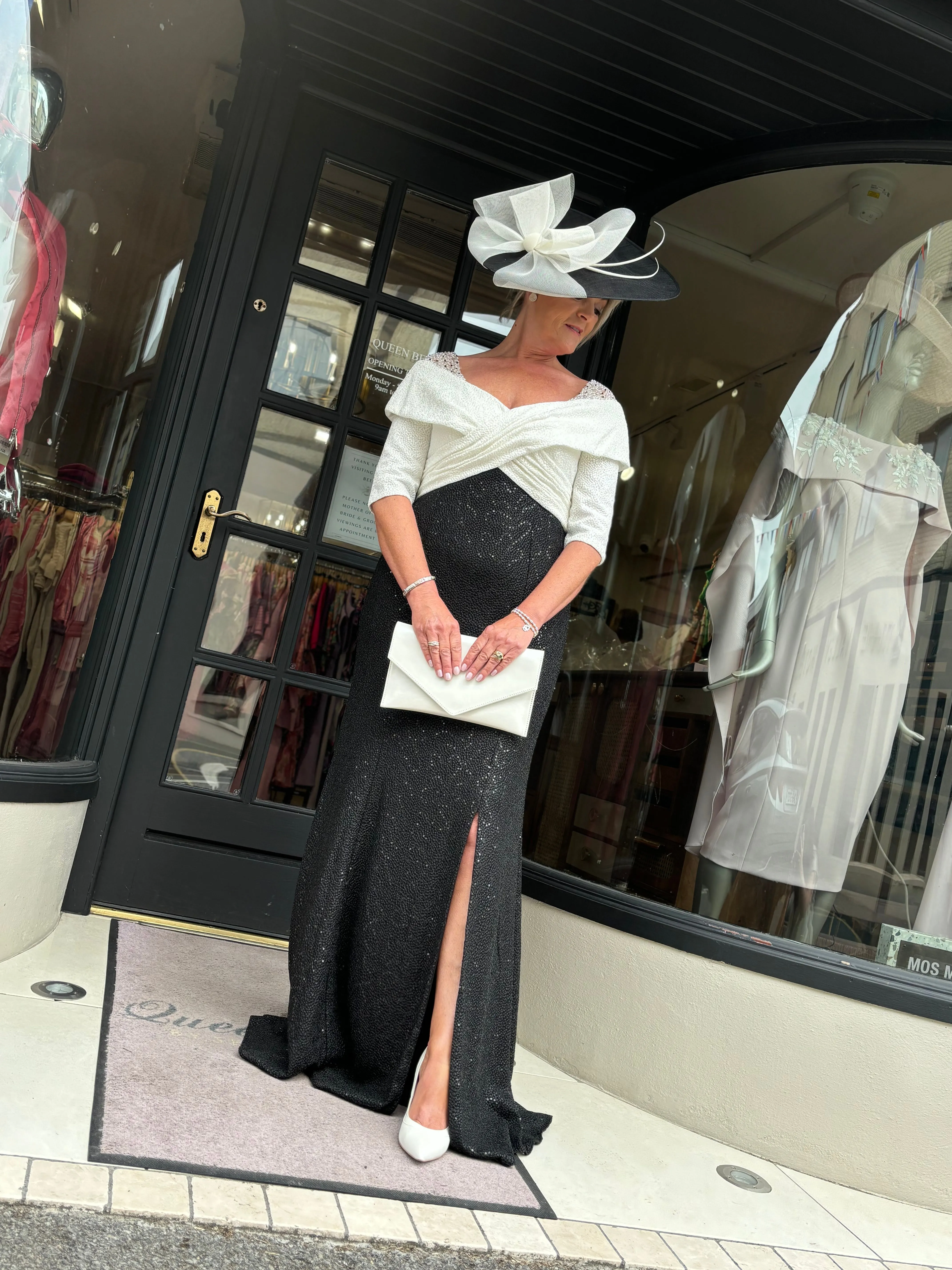 Elegant Black and Ivory John Charles 29155BP Dress for Special Occasions