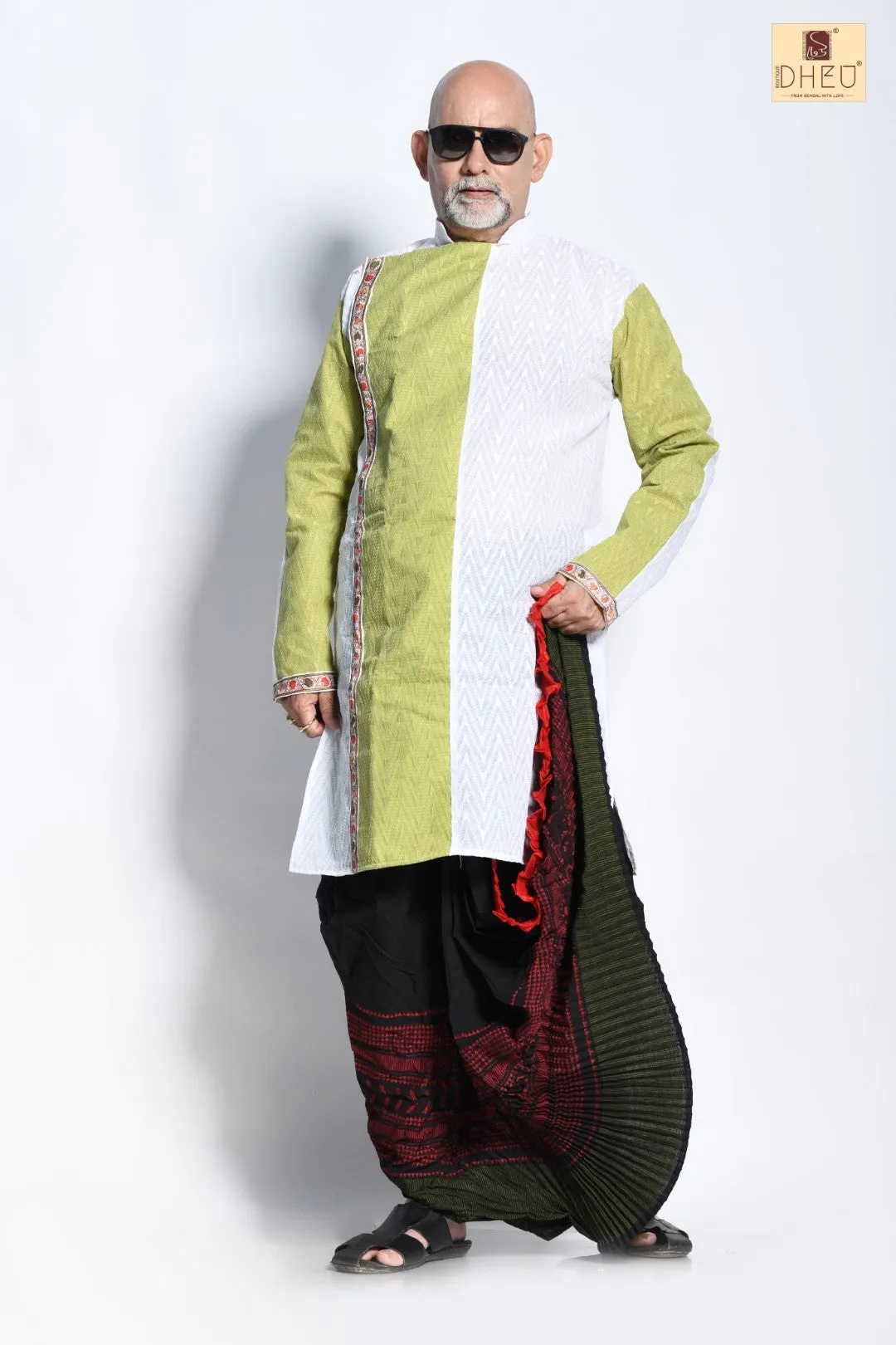 Kashti Pathar & Dheu Designer Kurta Set with Optional Dhoti