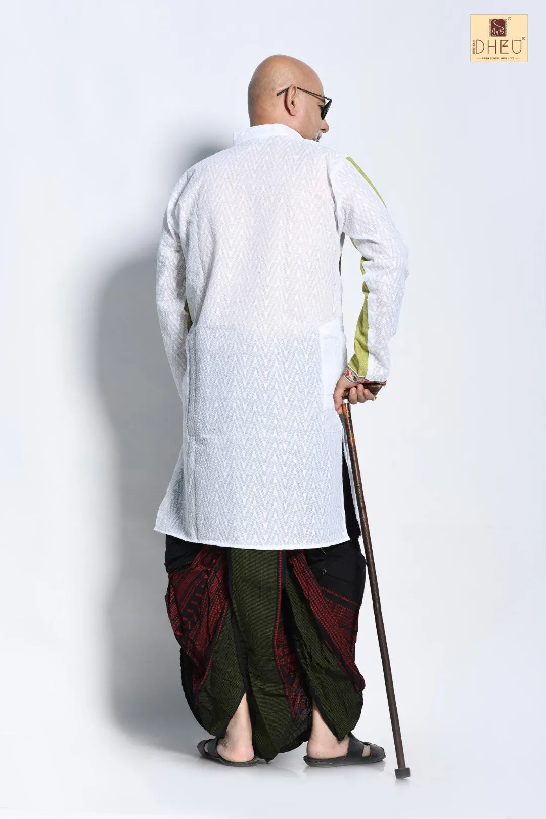 Kashti Pathar & Dheu Designer Kurta Set with Optional Dhoti