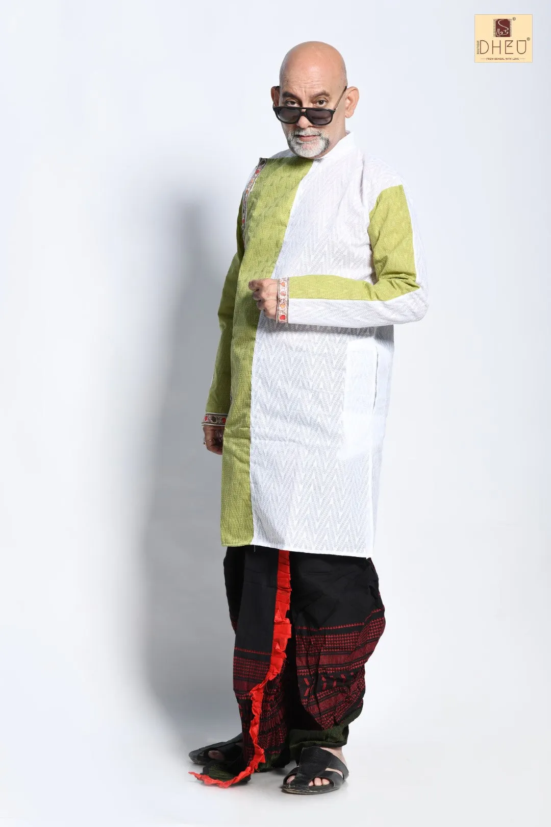 Kashti Pathar & Dheu Designer Kurta Set with Optional Dhoti