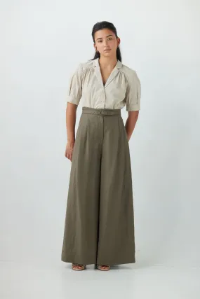 Katherine Blouse in Cream Microdot Cotton