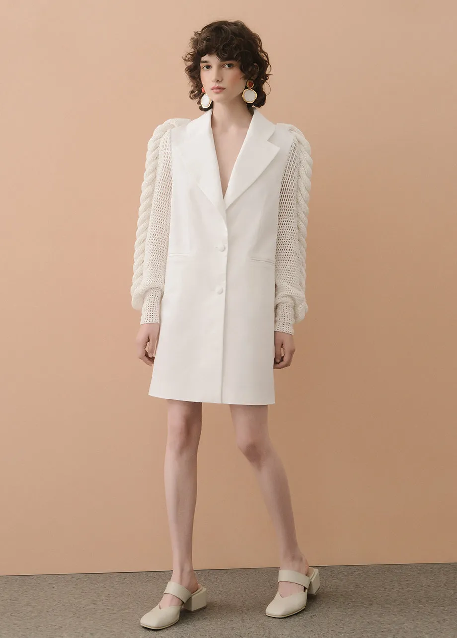 KNITTED SLEEVES BLAZER