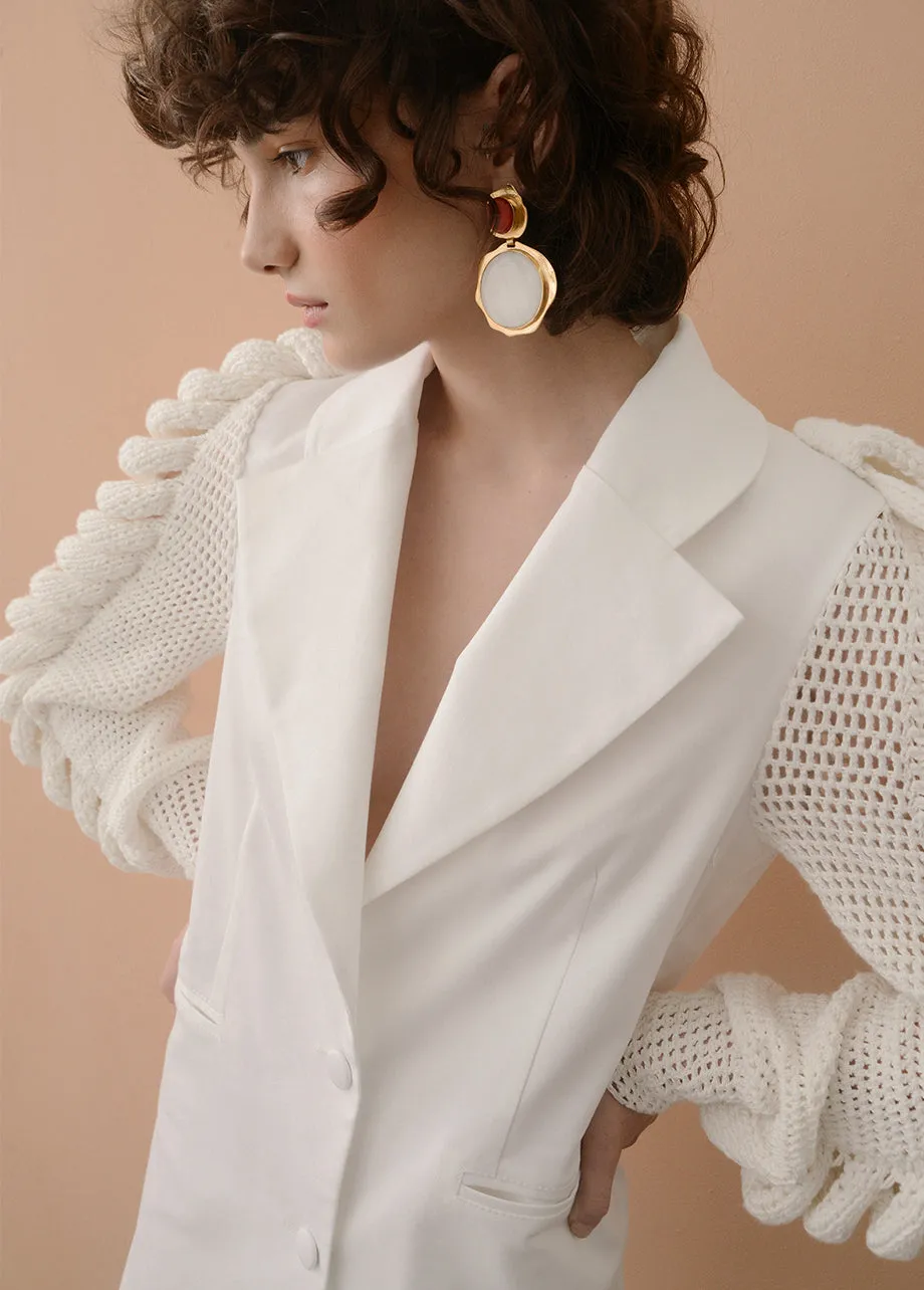 KNITTED SLEEVES BLAZER