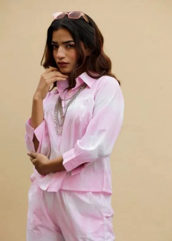 Light Pink Stripe Tie and Dye Co-ord Set