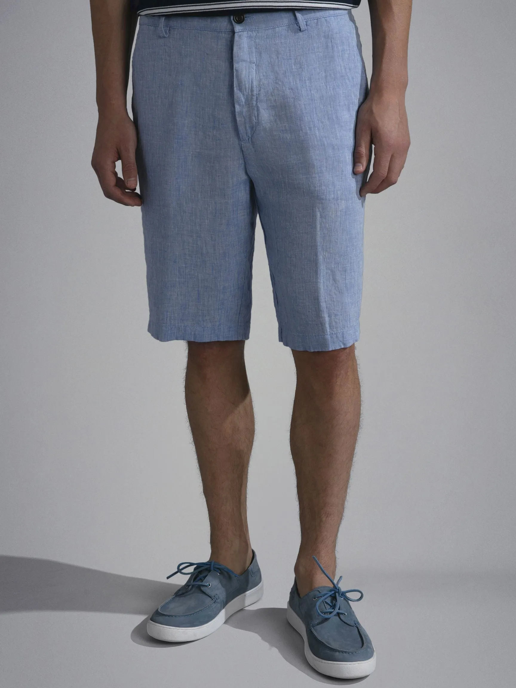 Linen Bermuda Short | Denim