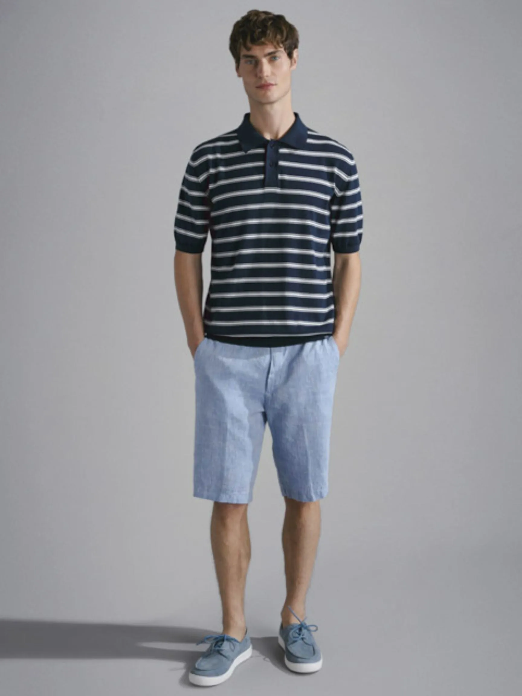 Linen Bermuda Short | Denim