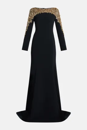 Liqorice Embellished Evening Gown