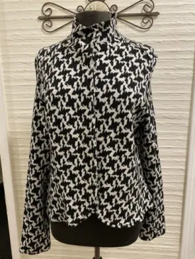 Luii Black And White Houndstooth Printed Blazer Jacket Size XL