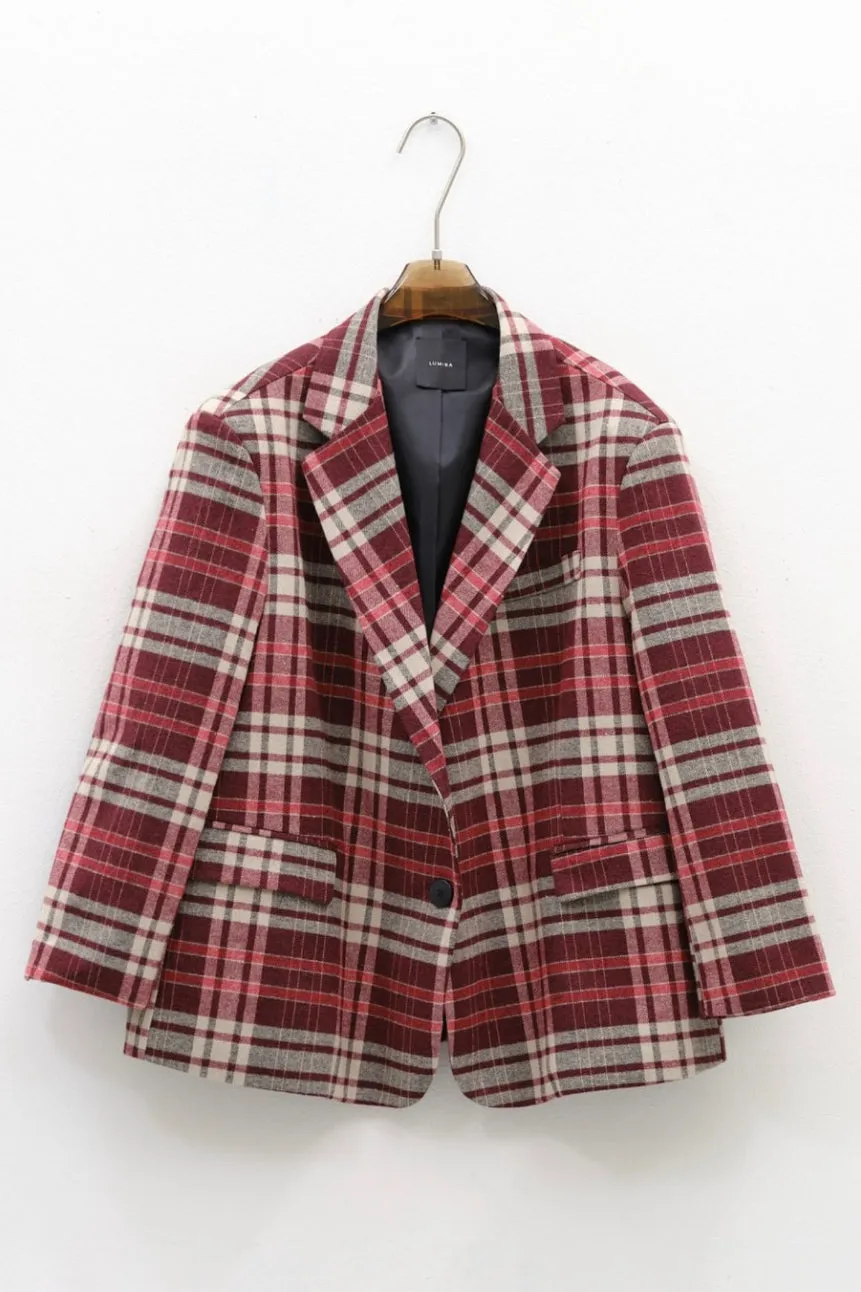 Lumina - Blazer Checked Bordeaux