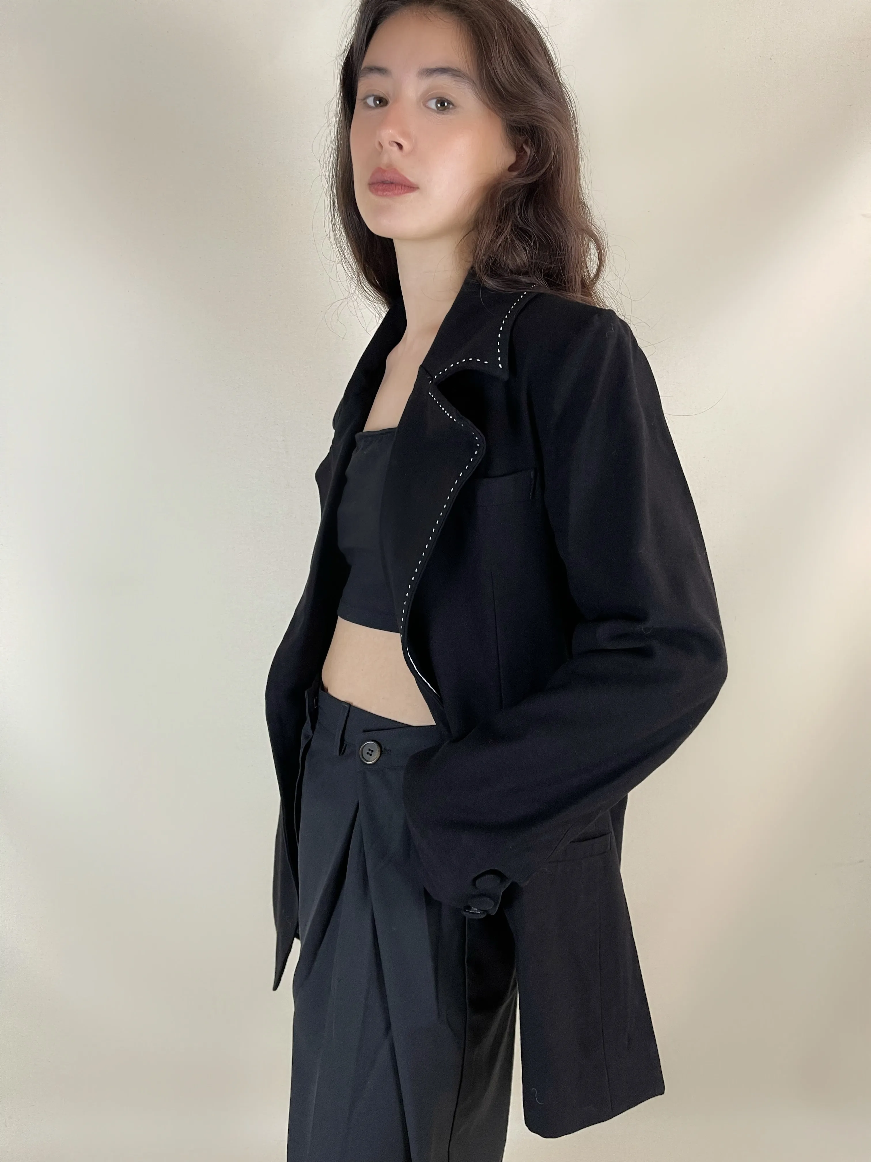 MAISON BEIGE BLAZER OVERSIZED NOIR - "LINED"