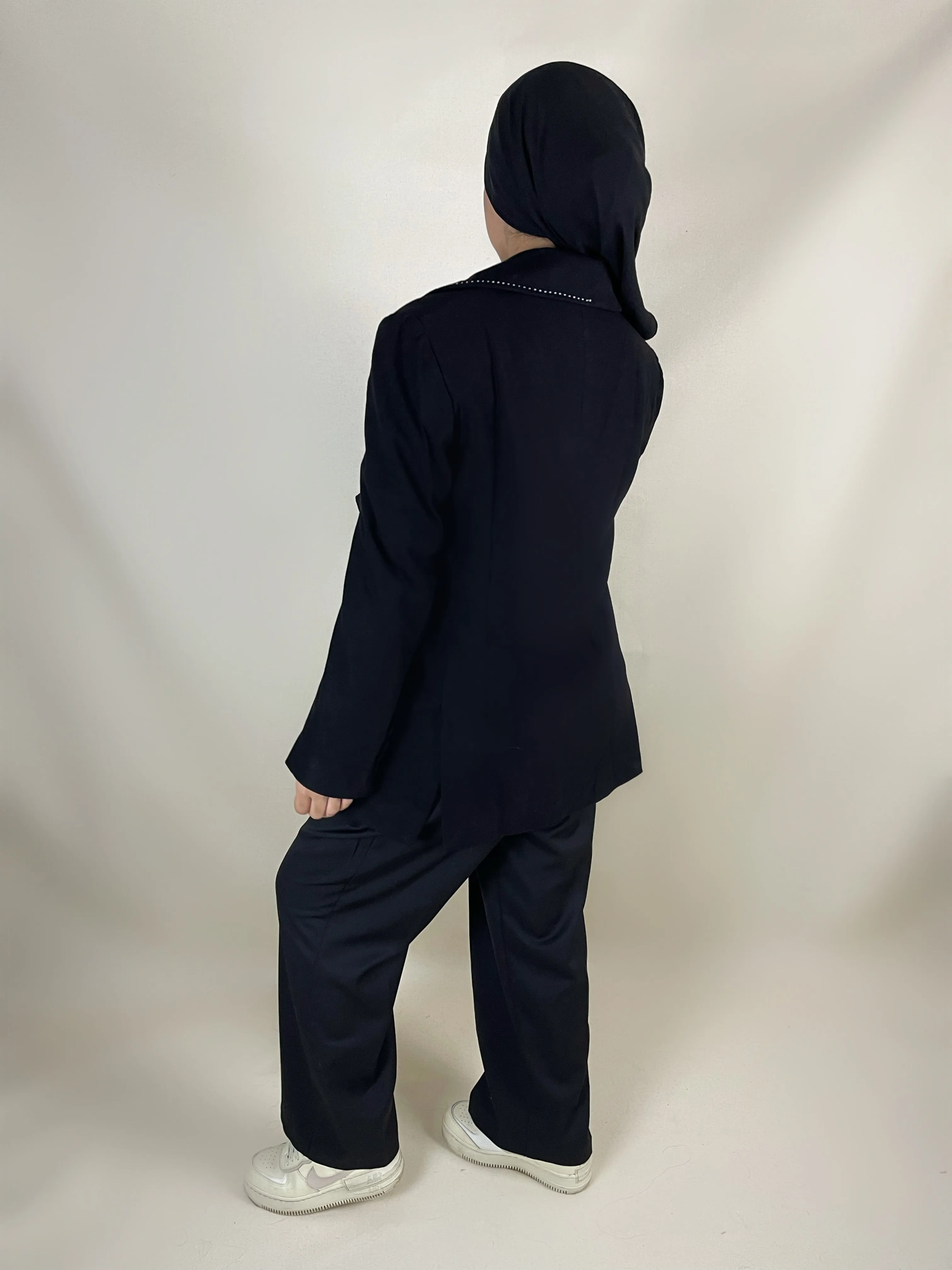 MAISON BEIGE BLAZER OVERSIZED NOIR - "LINED"