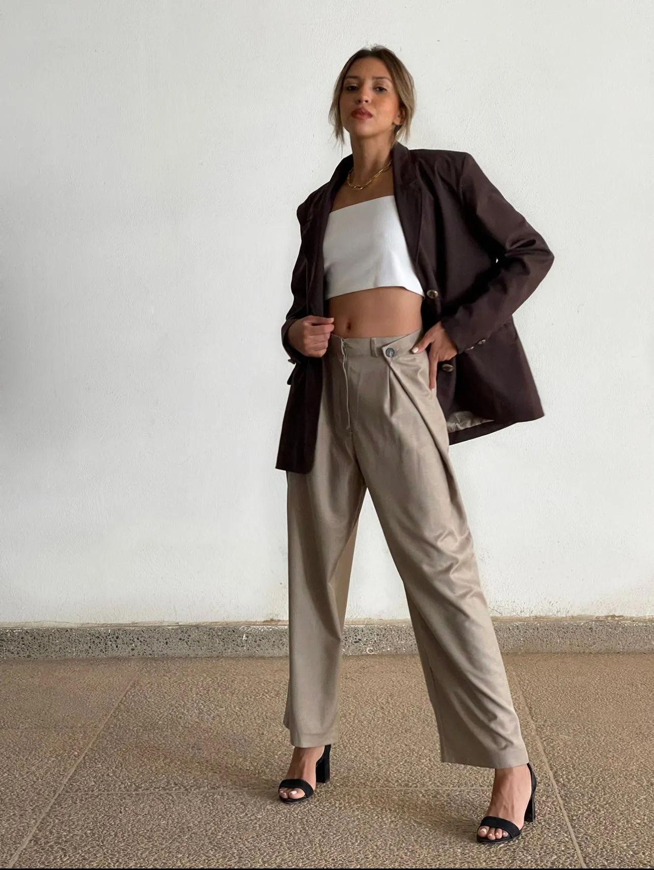 MAISON BEIGE PANTALON AJUSTABLE "BEIGE"