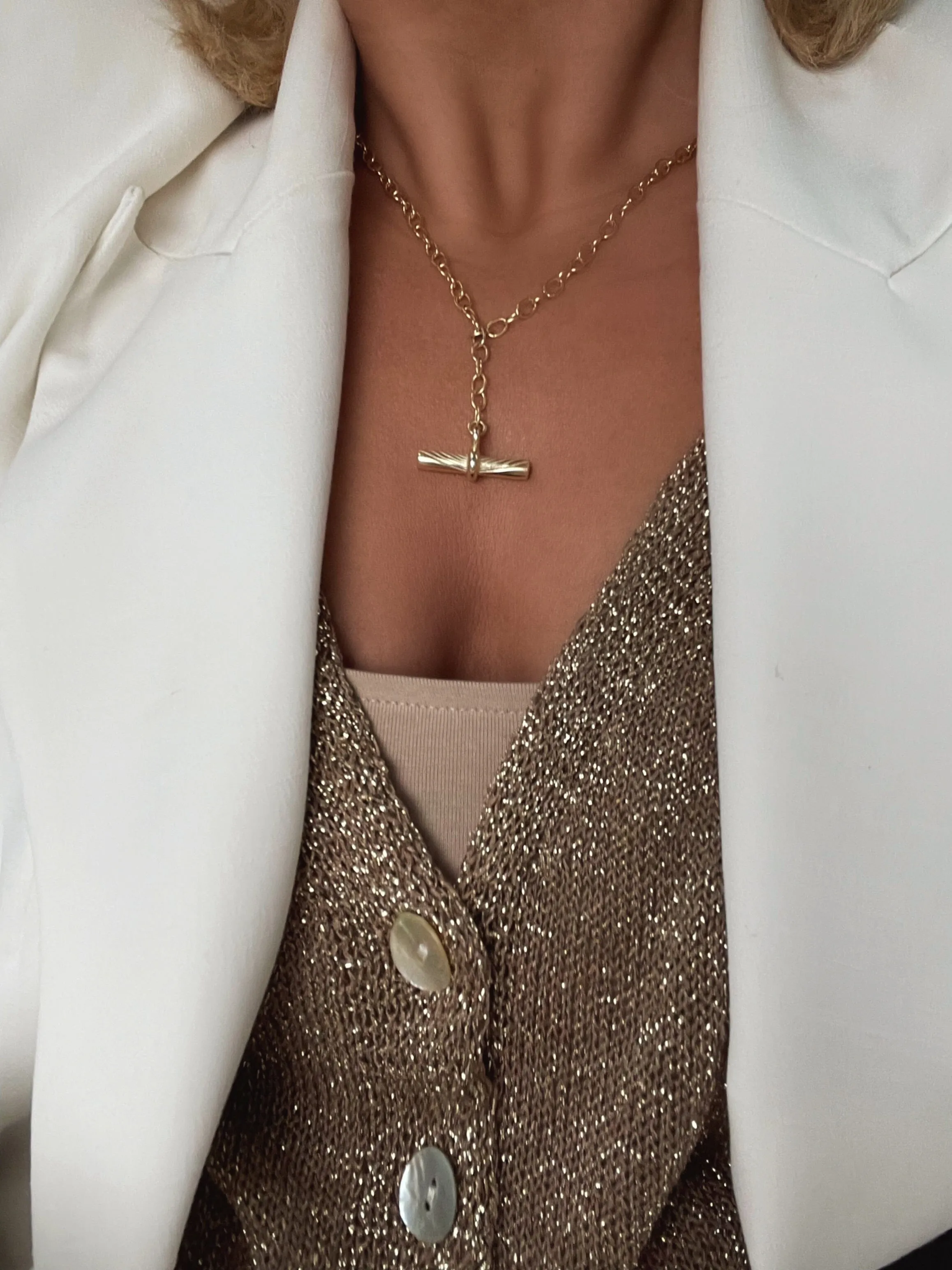 MAYA BRONZE LUREX CARDIGAN