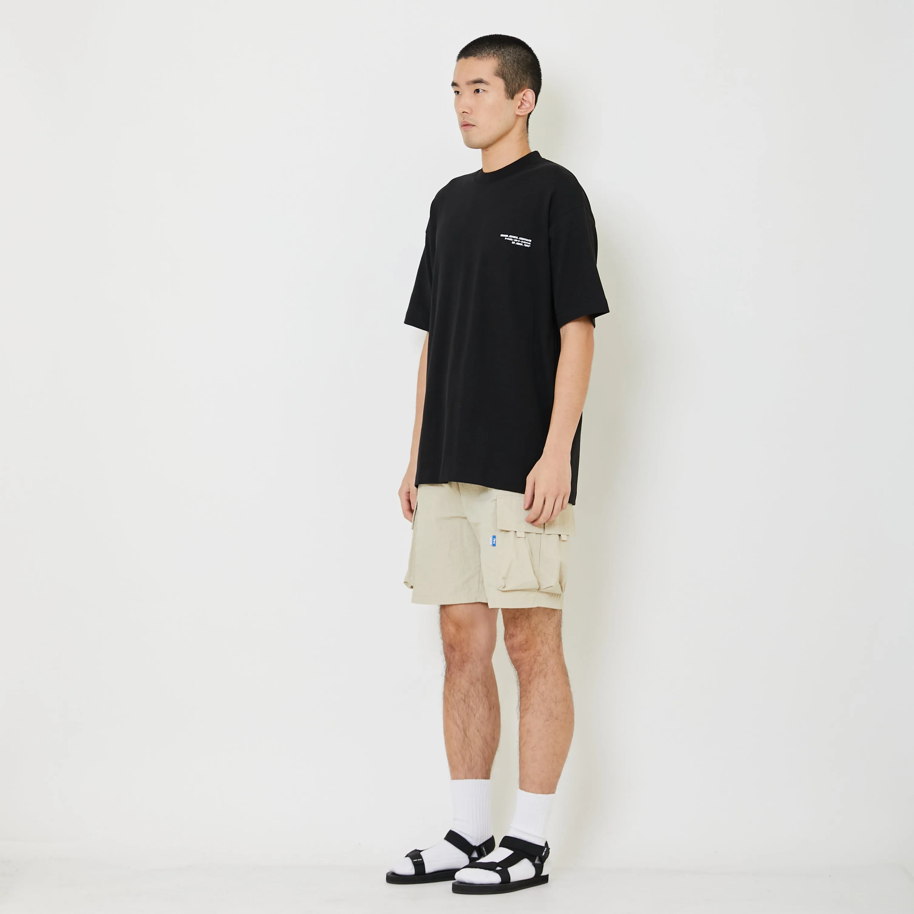 Men Nylon Cargo Shorts - Khaki - SM2408143A