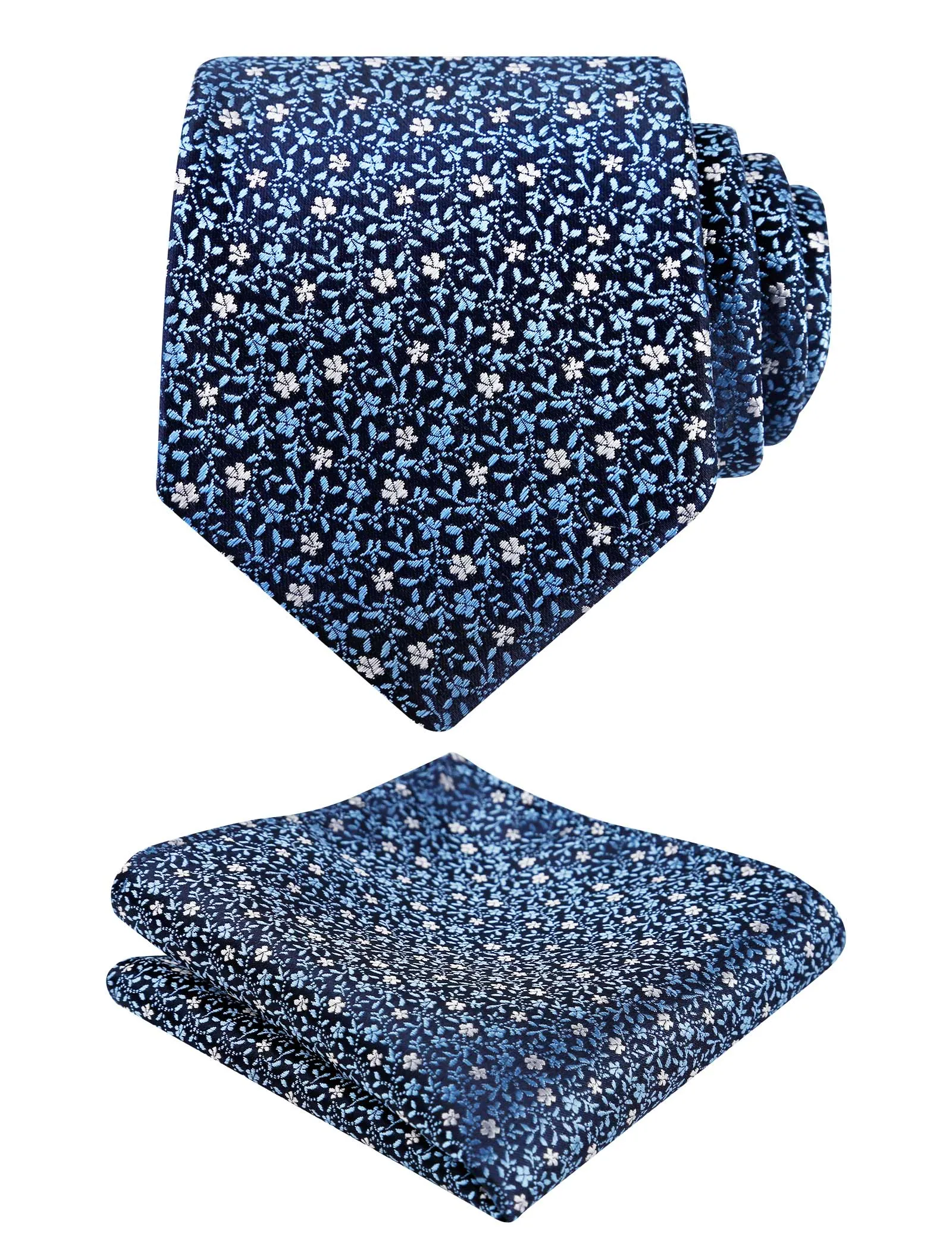 Men's 3.15'' Floral Pattern Tie with Flower Printed Pocket Square Colorful Tie Set, 152