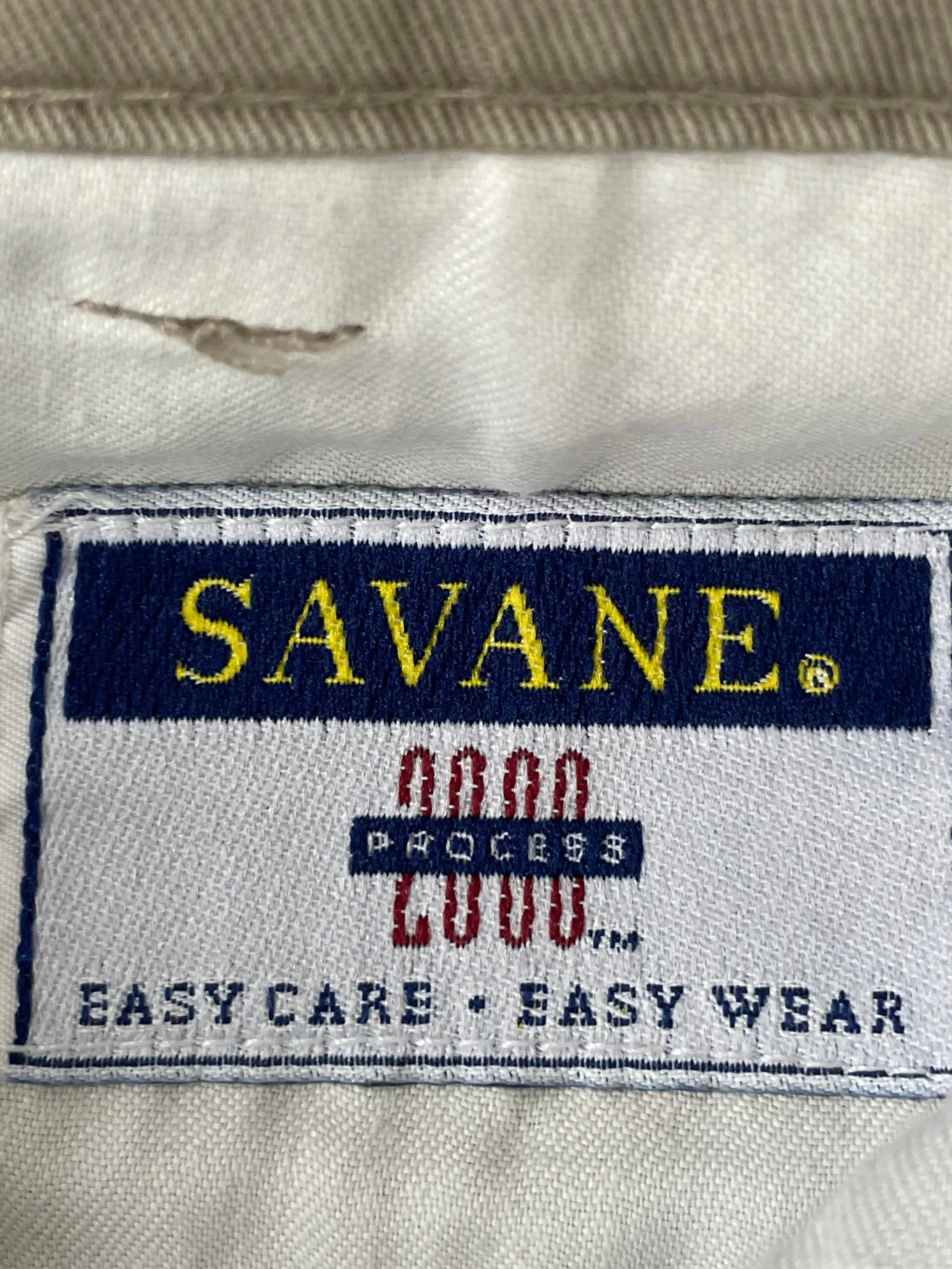 Mens 32” Waist Khaki Shorts SAVANE 2000 Process Pockets 100% Cotton Chino