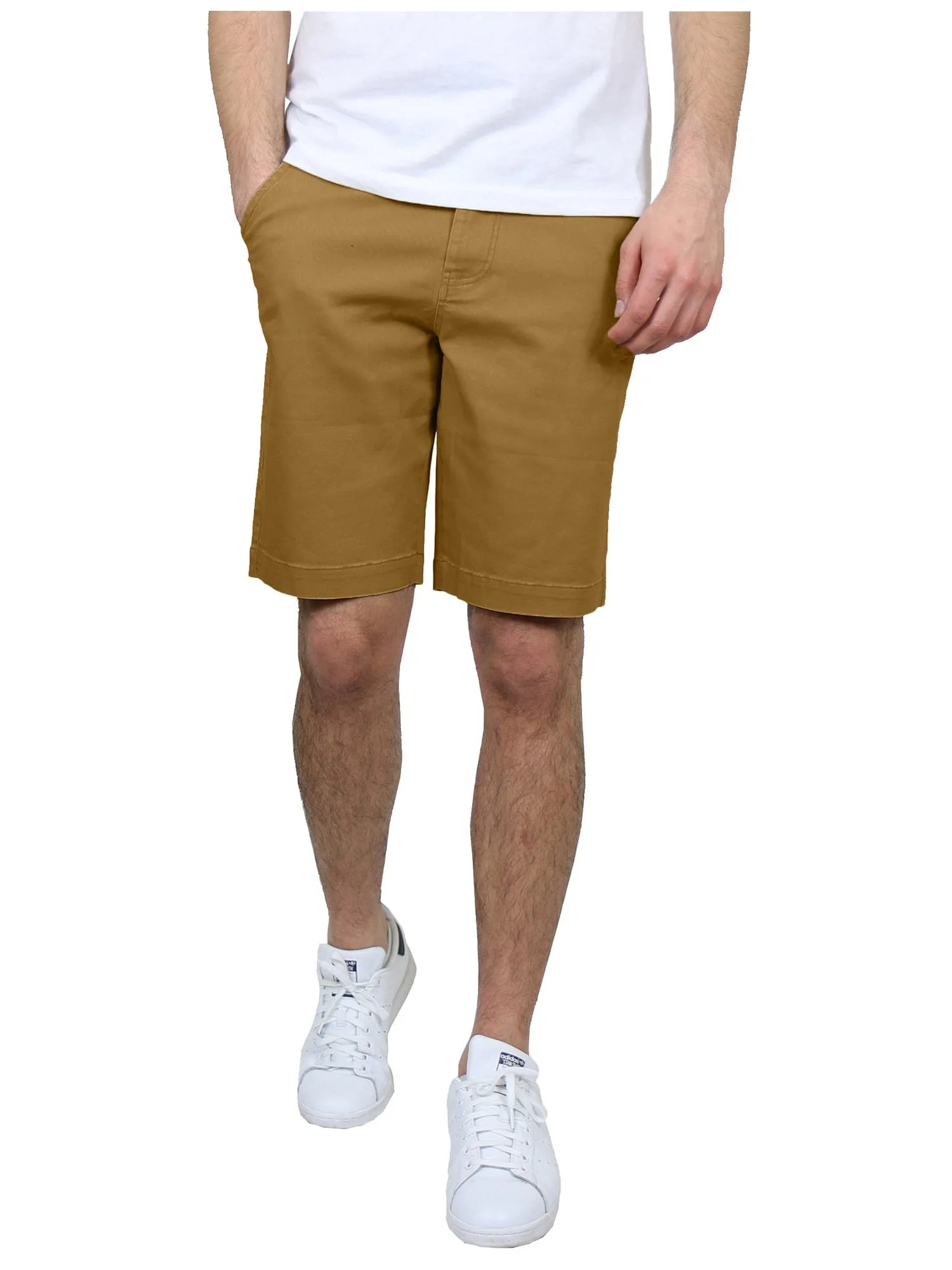 Men's Flat-Front Slim Fit Cotton Stretch Chino Shorts (Sizes, 30-42)