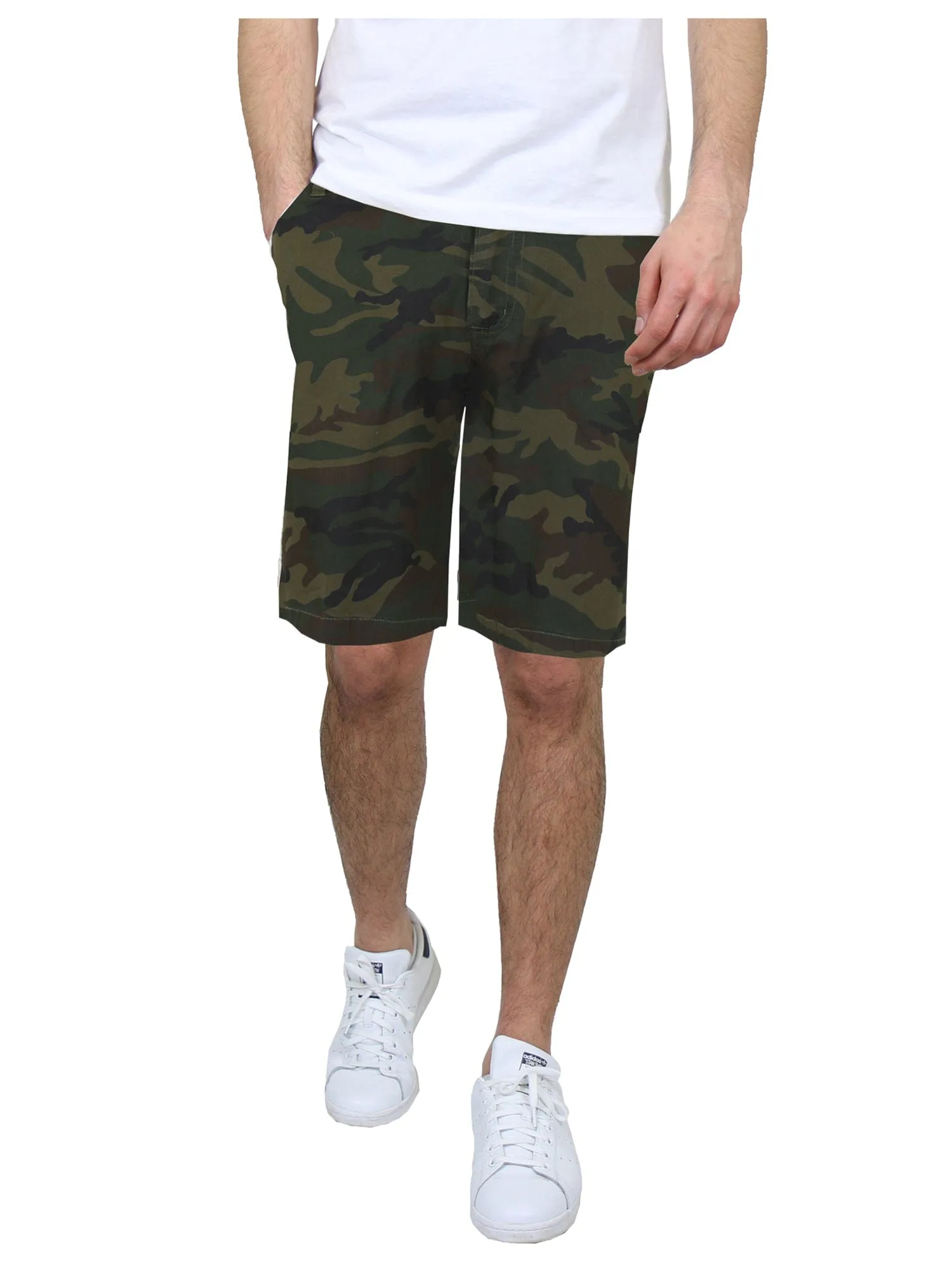 Men's Flat-Front Slim Fit Cotton Stretch Chino Shorts (Sizes, 30-42)