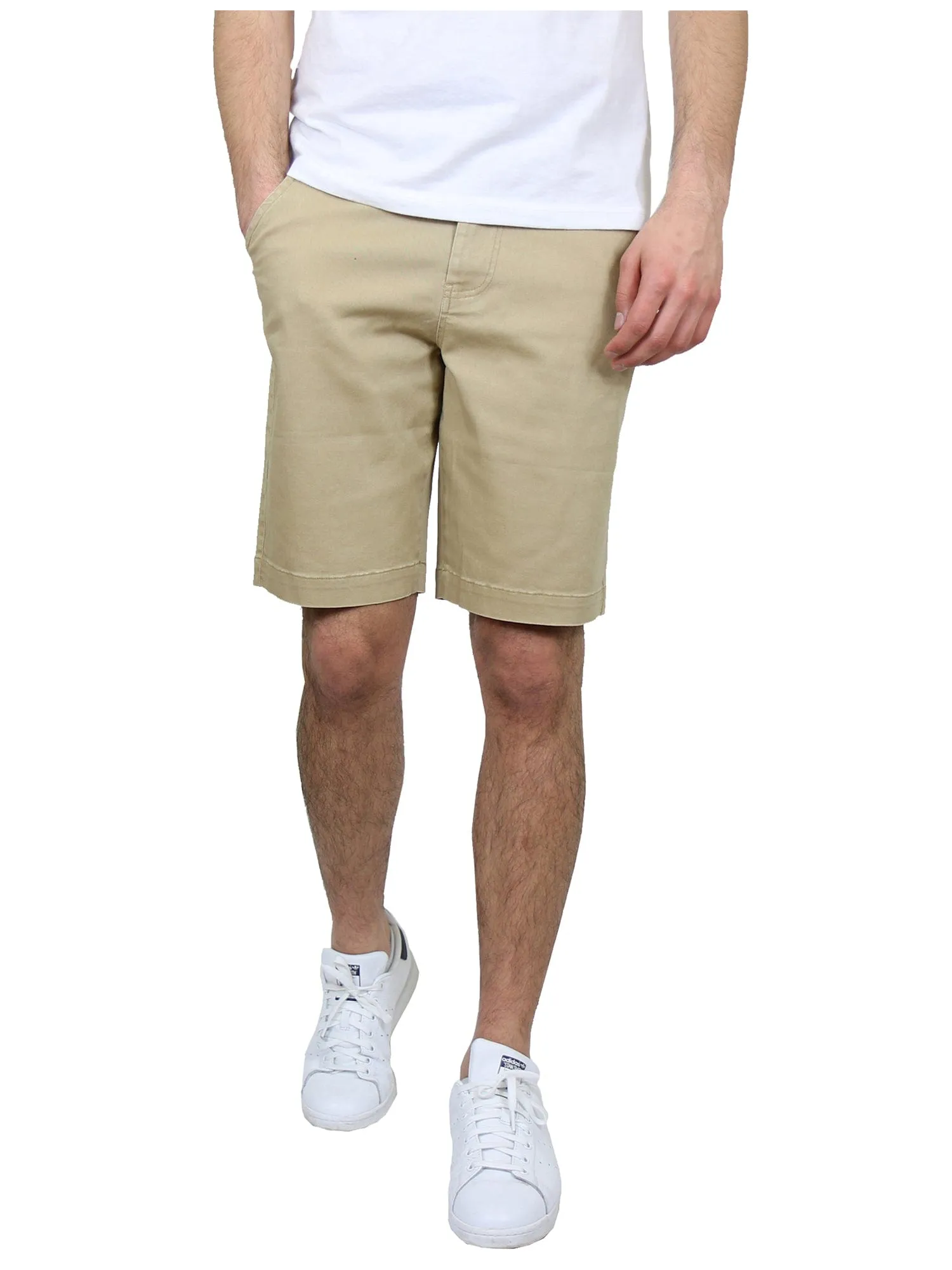 Men's Flat-Front Slim Fit Cotton Stretch Chino Shorts (Sizes, 30-42)