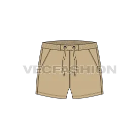 Mens Khaki Swim Shorts