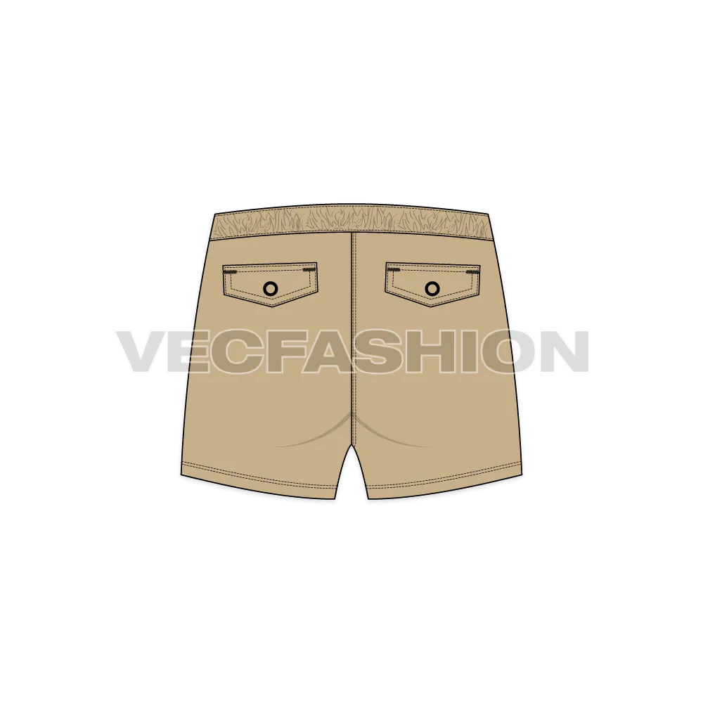 Mens Khaki Swim Shorts
