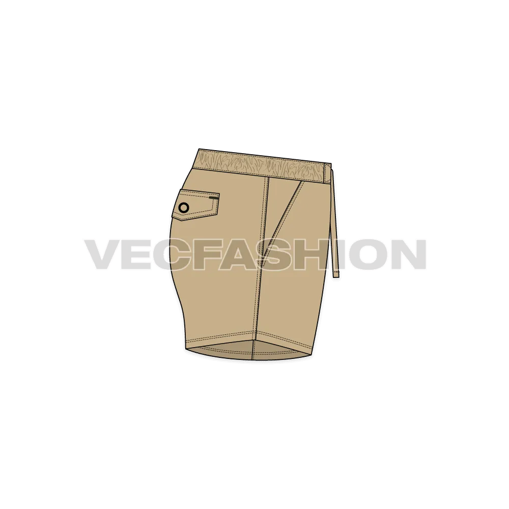 Mens Khaki Swim Shorts