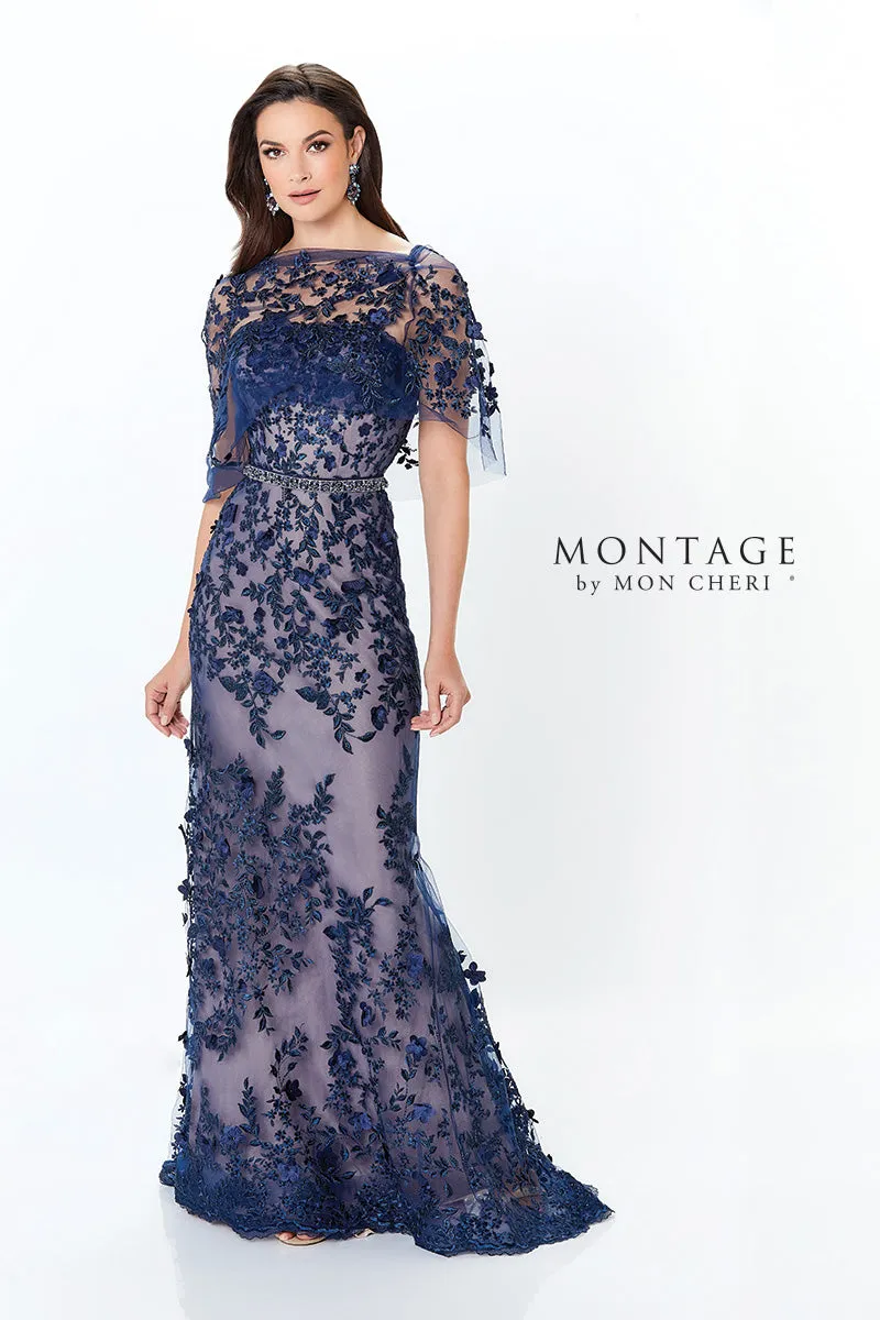 Mon Cheri 118961 Strapless Tulle and Beaded Lace Gown