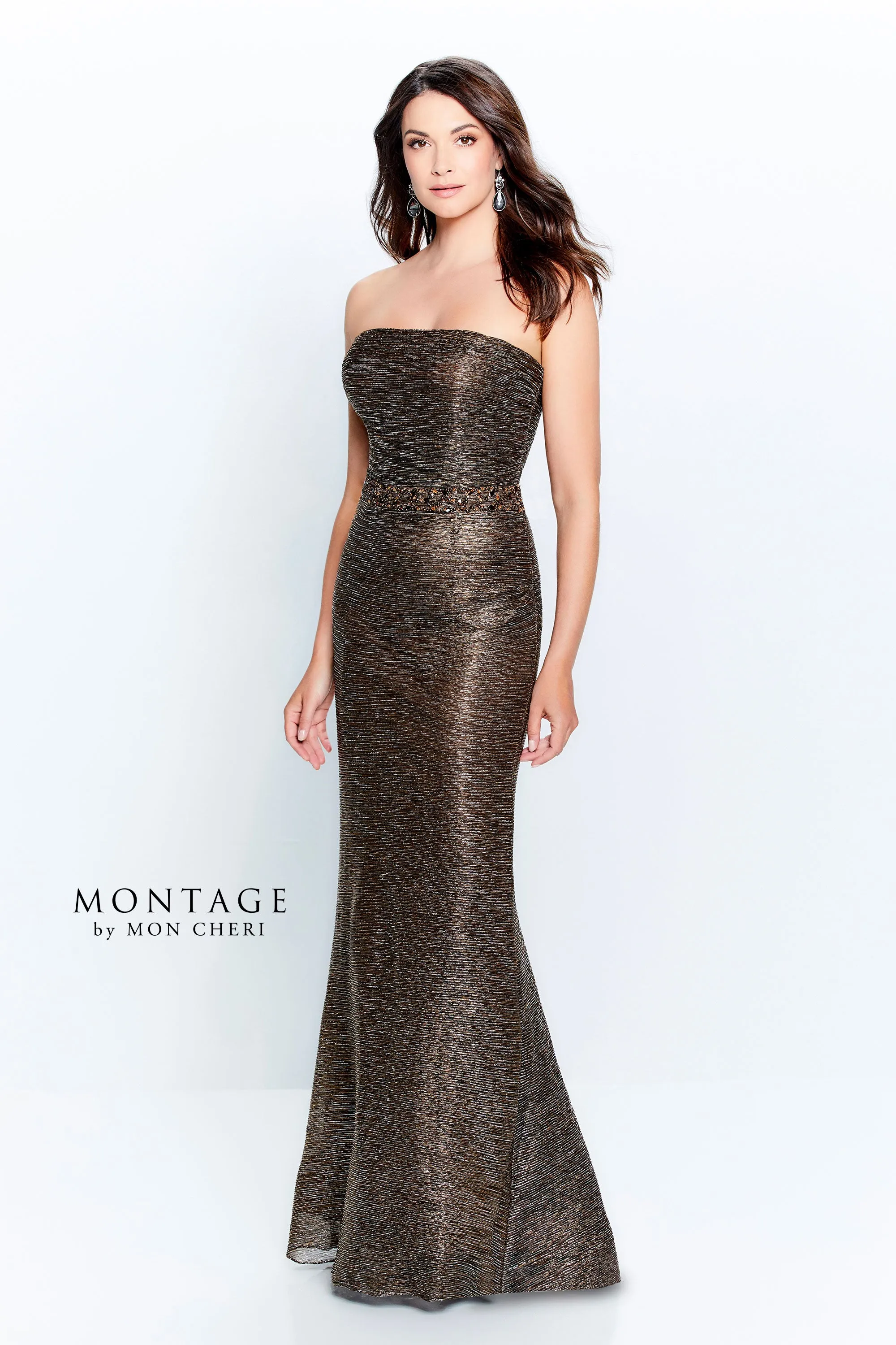 Montage 120902  Stretch Metallic Fit & Flare With Beaded Waist