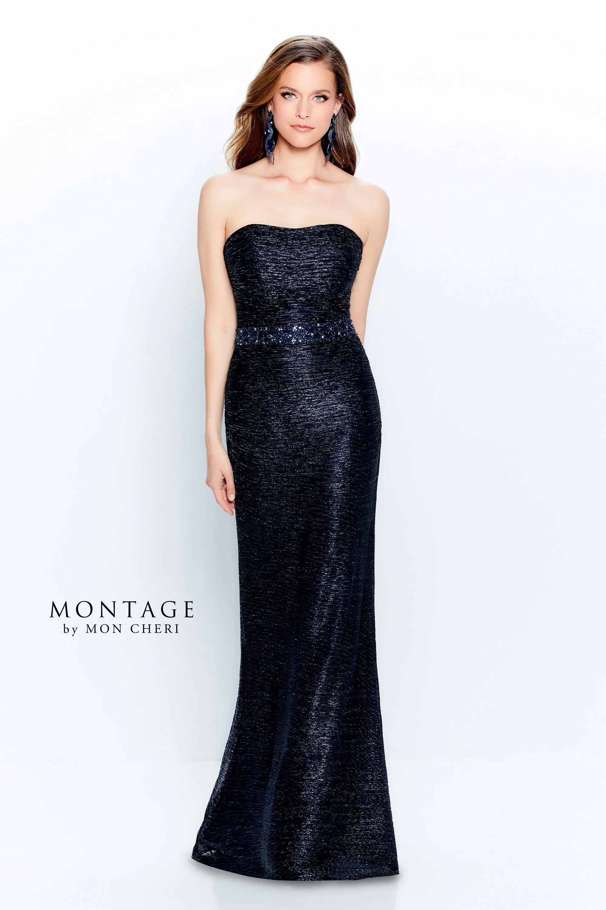 Montage 120902  Stretch Metallic Fit & Flare With Beaded Waist