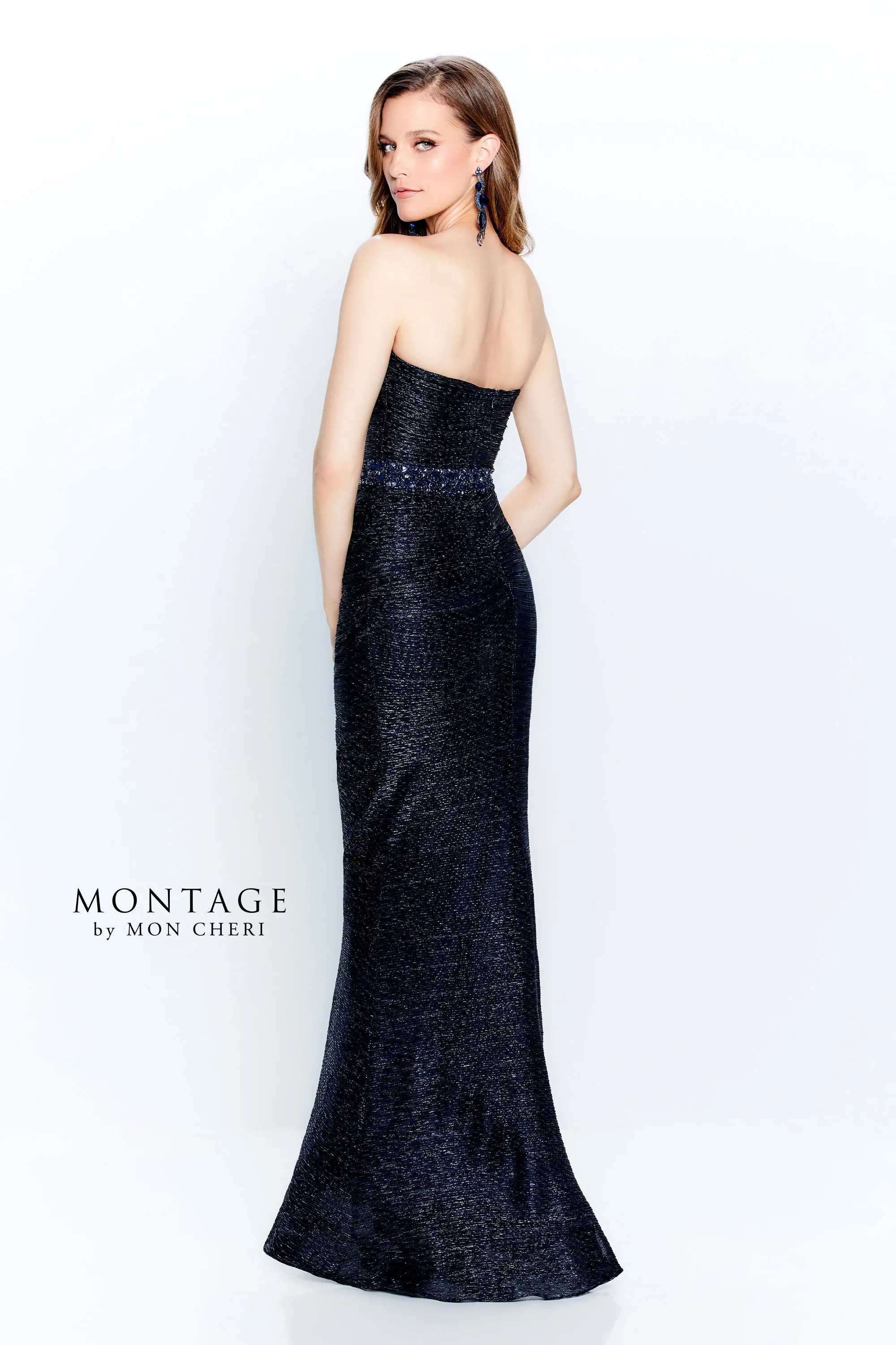 Montage 120902  Stretch Metallic Fit & Flare With Beaded Waist