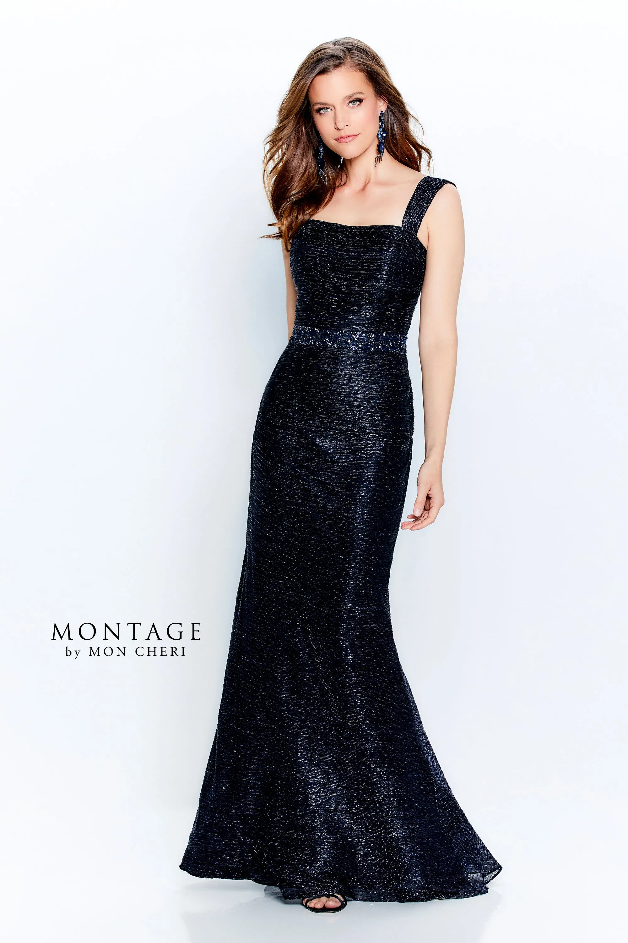 Montage 120902  Stretch Metallic Fit & Flare With Beaded Waist