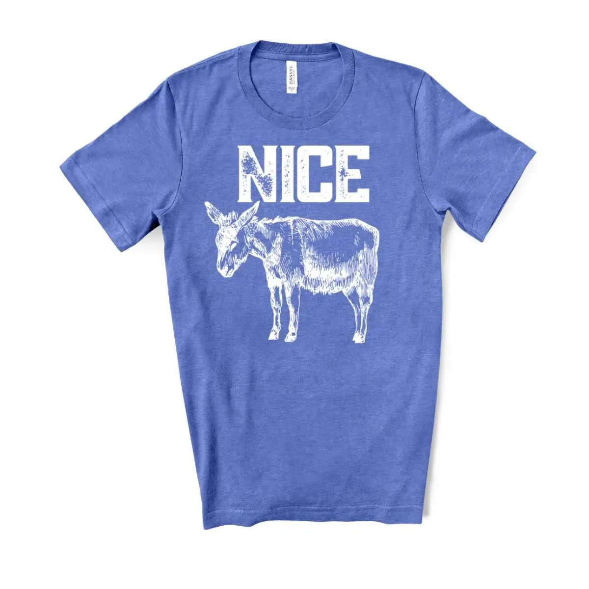 Nice Donkey T-Shirt - Heather Columbia Blue