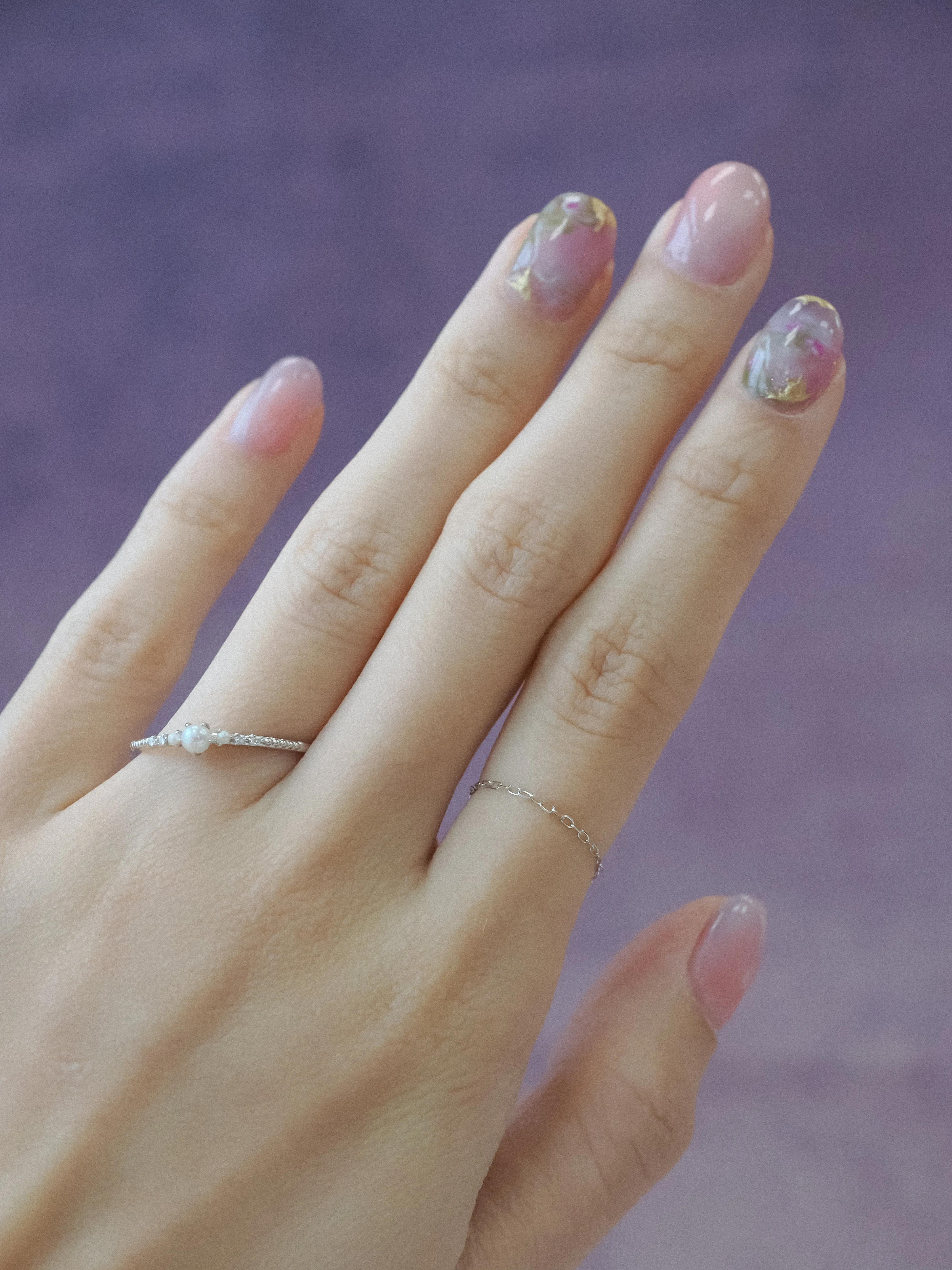 Pearl & Diamond 14K White Gold Ring - Ballerina