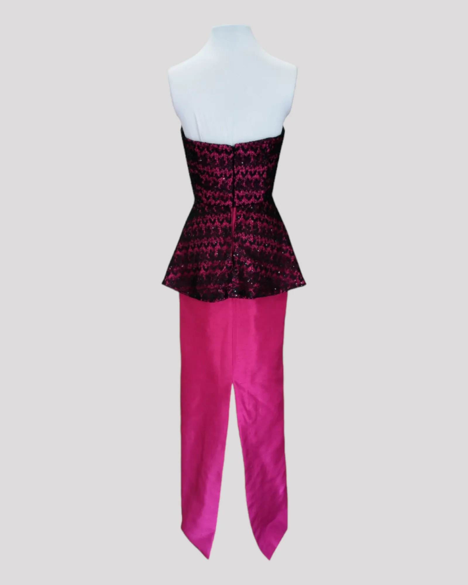 Piper Lace Peplum Evening Dress