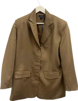 PrettyLittleThing Chocolate Twill Shoulder Pad Oversized Blazer Dress UK 8