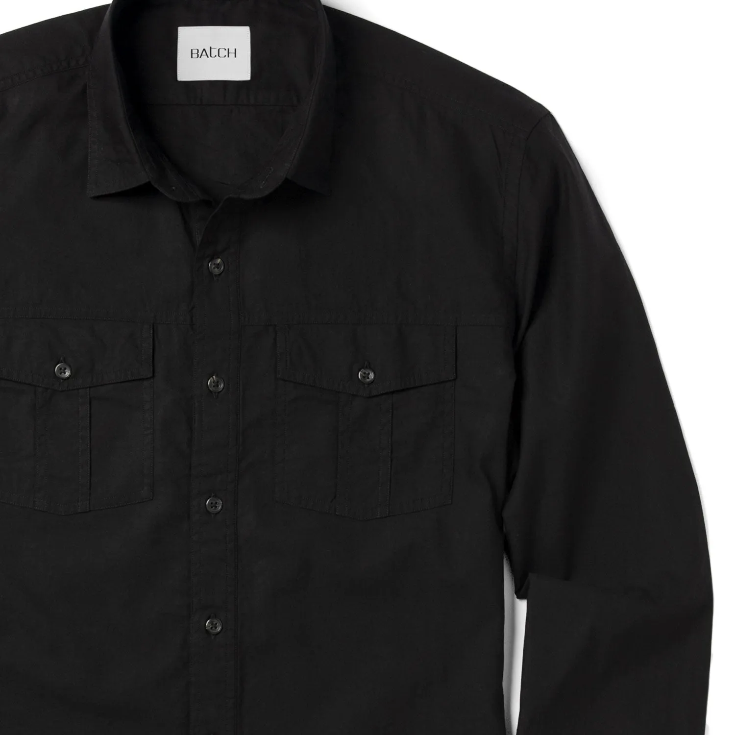 Primer Utility Shirt – Jet Black Cotton Twill